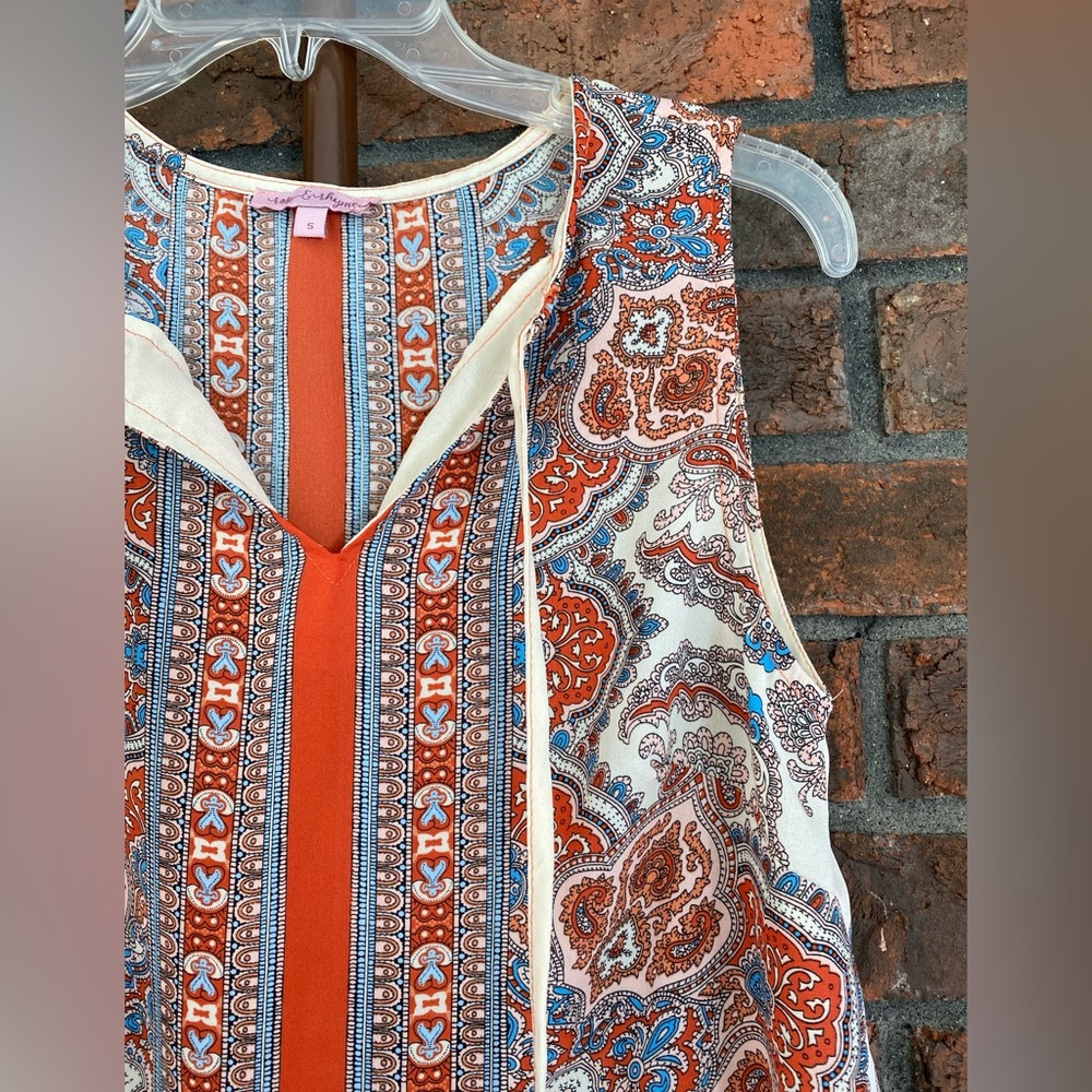 Boutique blouse sleeveless paisley small - Picture 5 of 5